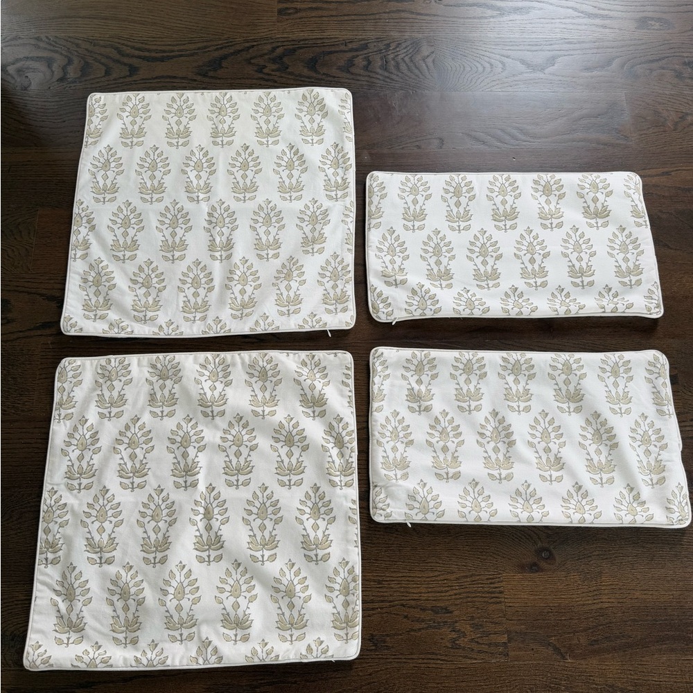 Ballard Designs Annie Block Print Pillow Covers in Natural